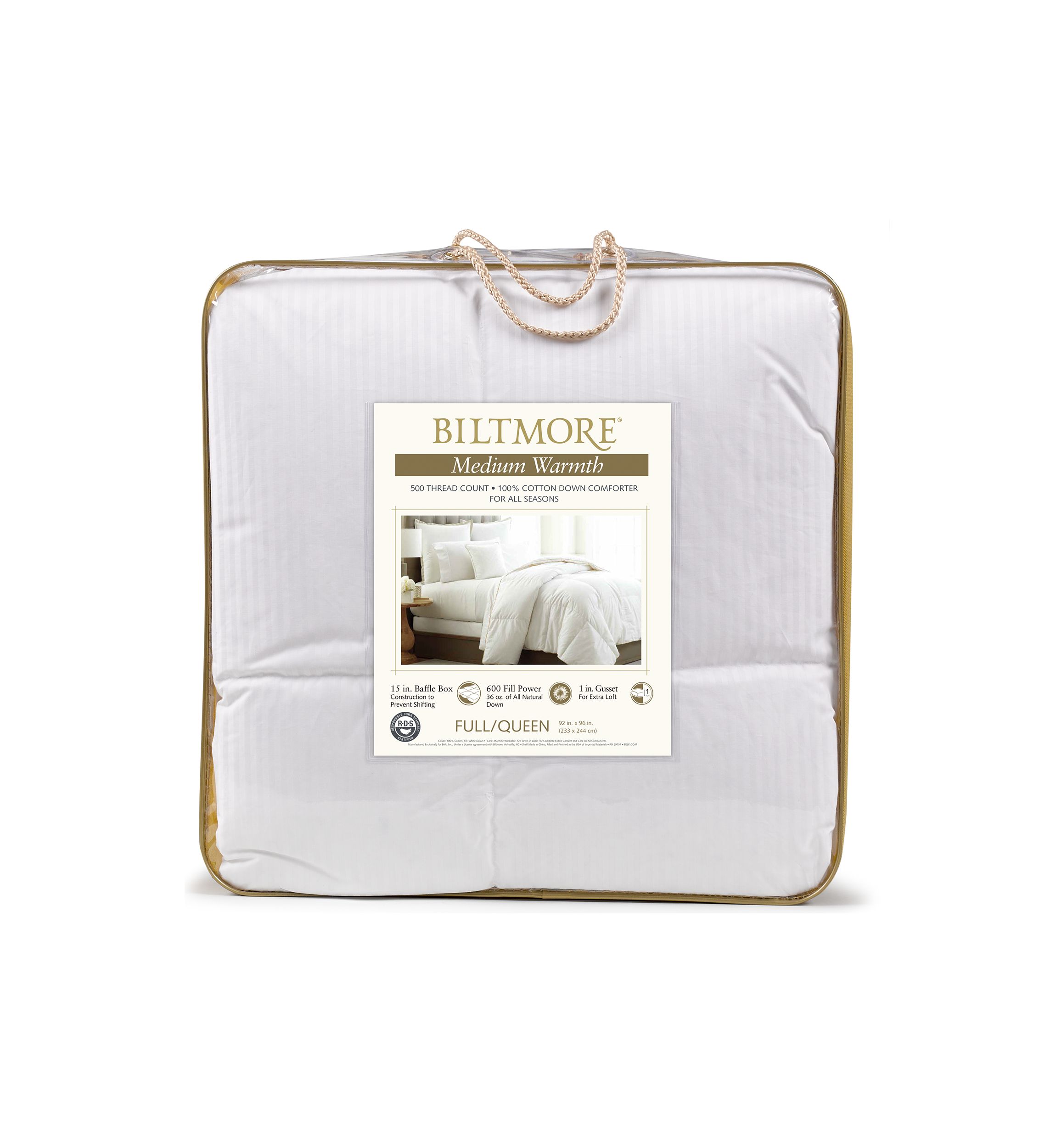 Medium Warmth Down Comforter for All Seasons