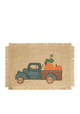 Modern. Southern. Home.™ Pumpkin Truck Burlap Placemat | belk