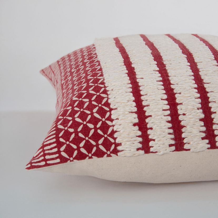 Stripe Green/Natural 20" X 20" Poly Filled Pillow