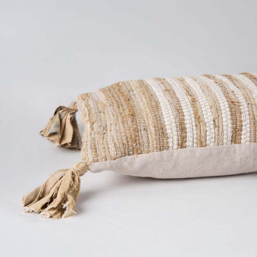 Stripe Natural 14" X 26" Poly Filled Pillow