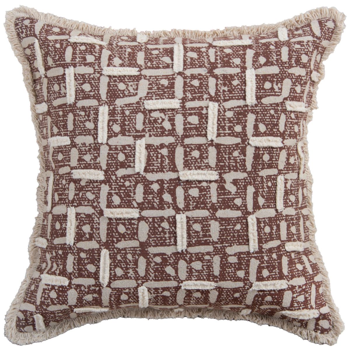 Abstract Green/Natural 20" X 20" Poly Filled Pillow