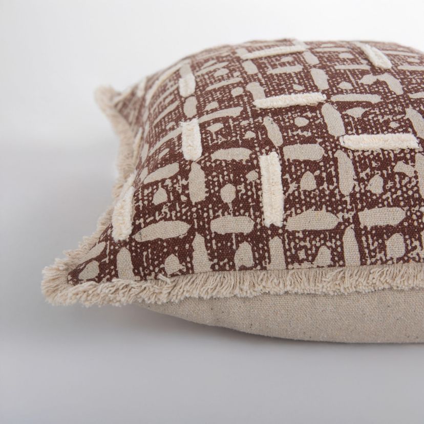 Abstract Green/Natural 20" X 20" Poly Filled Pillow