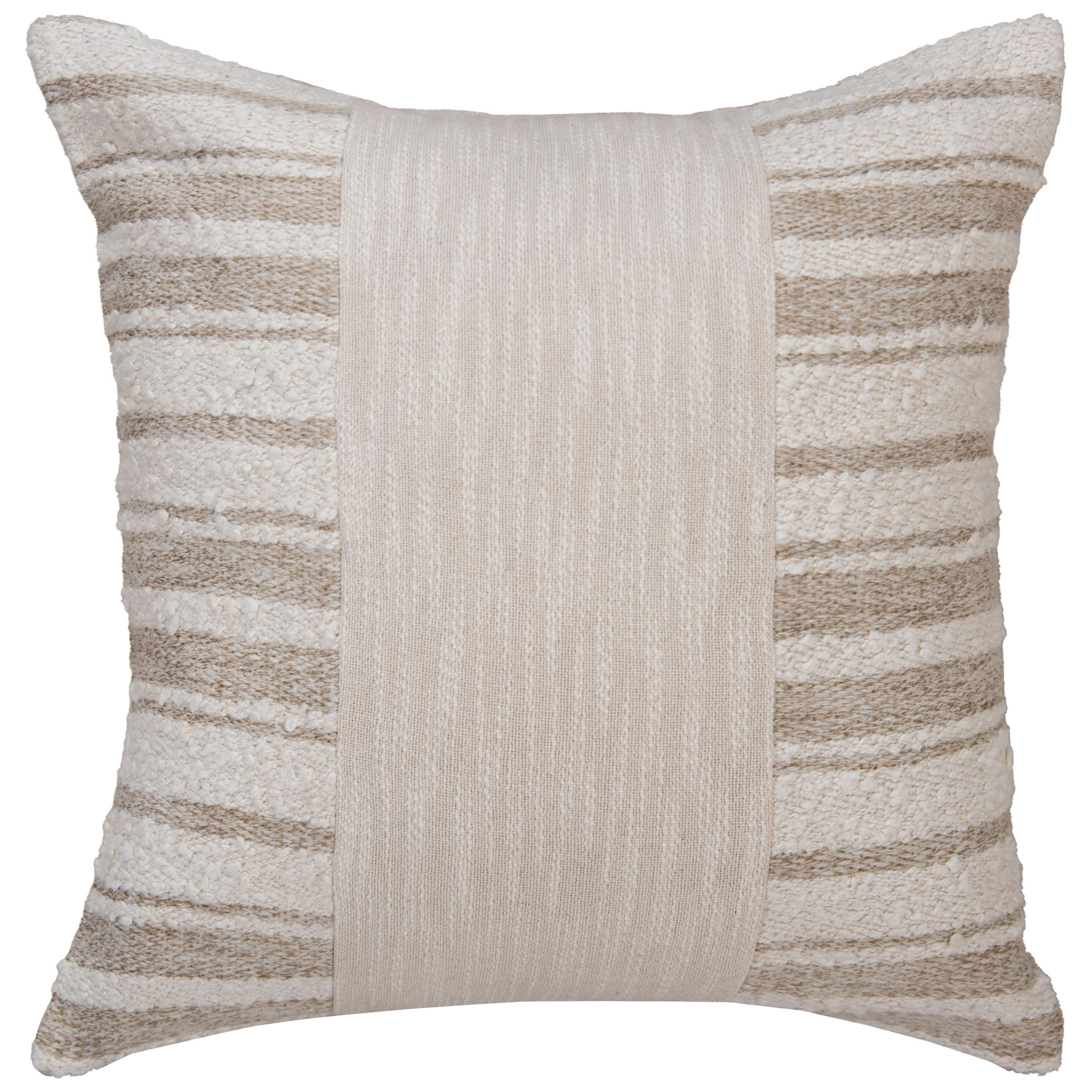 Stripe Natural/Dark Natural 20" X 20" Poly Filled Pillow