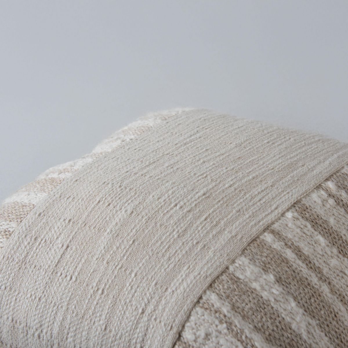 Stripe Natural/Dark Natural 20" X 20" Poly Filled Pillow