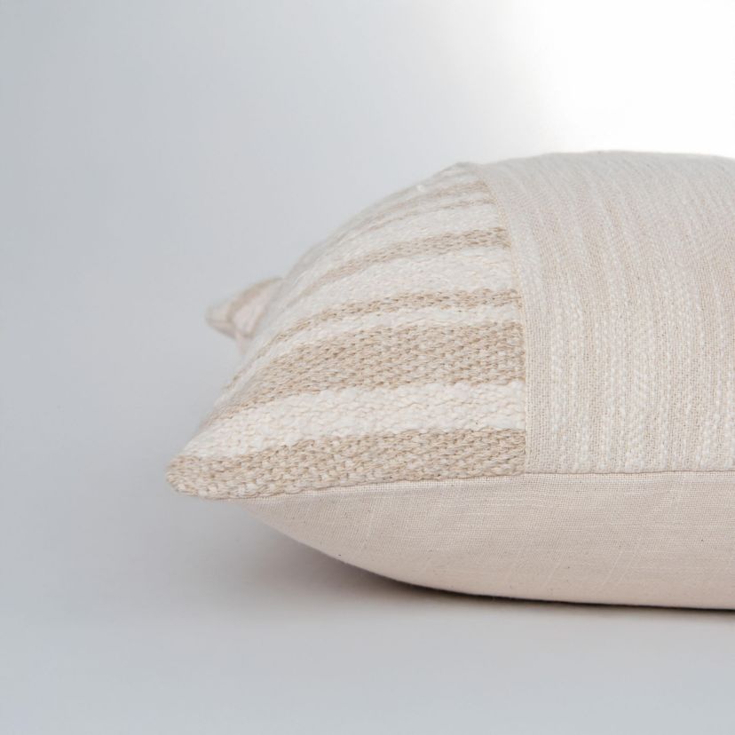 Stripe Natural/Dark Natural 20" X 20" Poly Filled Pillow
