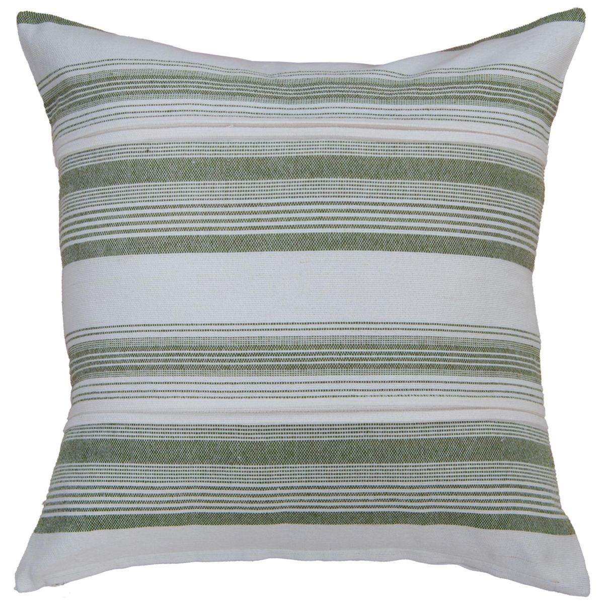 Stripe White/Dark Green 20" X 20" Poly Filled Pillow
