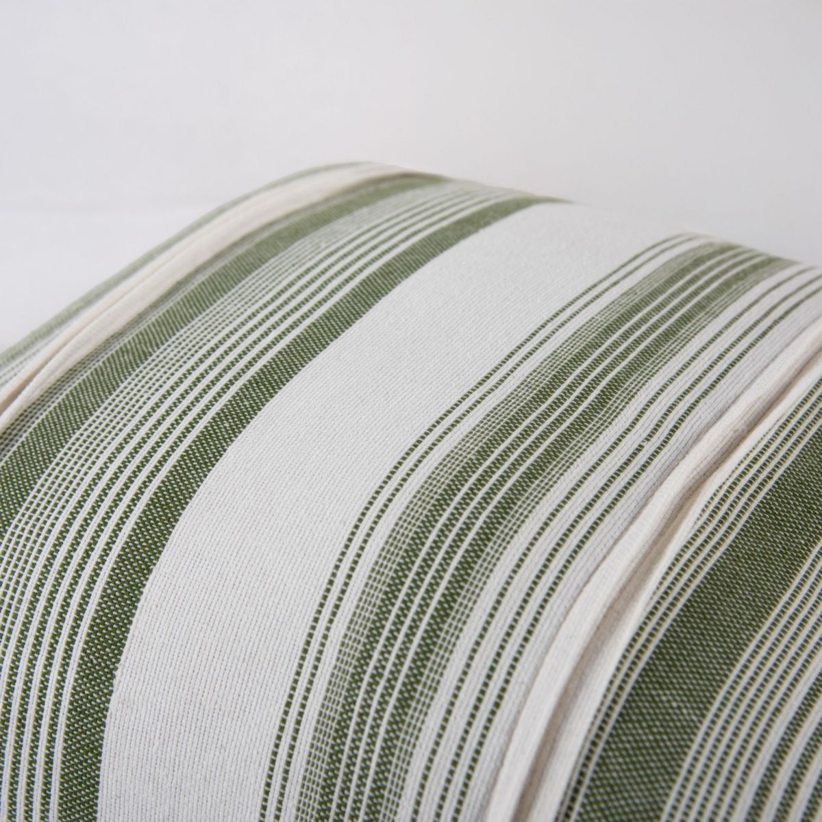 Stripe White/Dark Green 20" X 20" Poly Filled Pillow