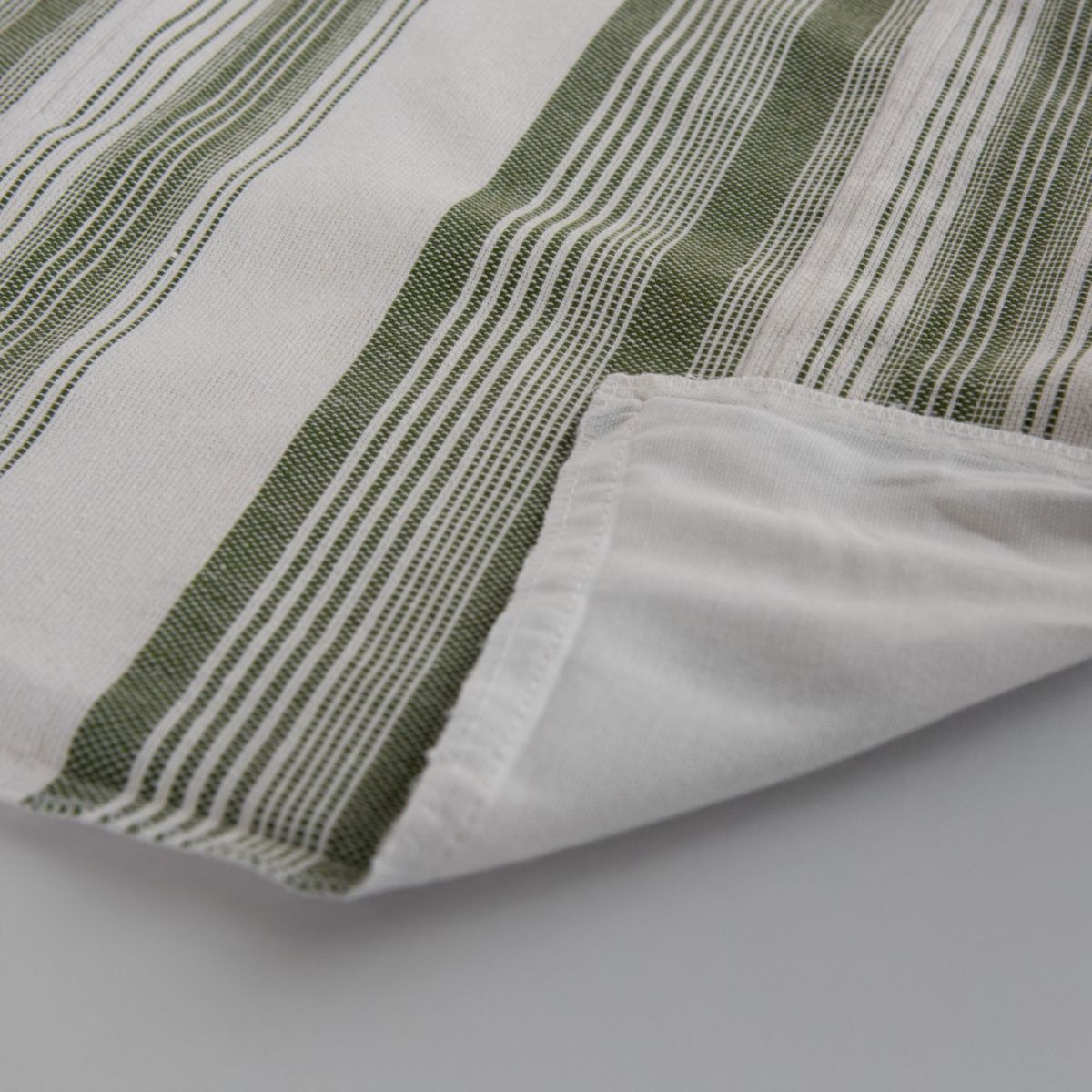 Stripe White/Dark Green 20" X 20" Poly Filled Pillow