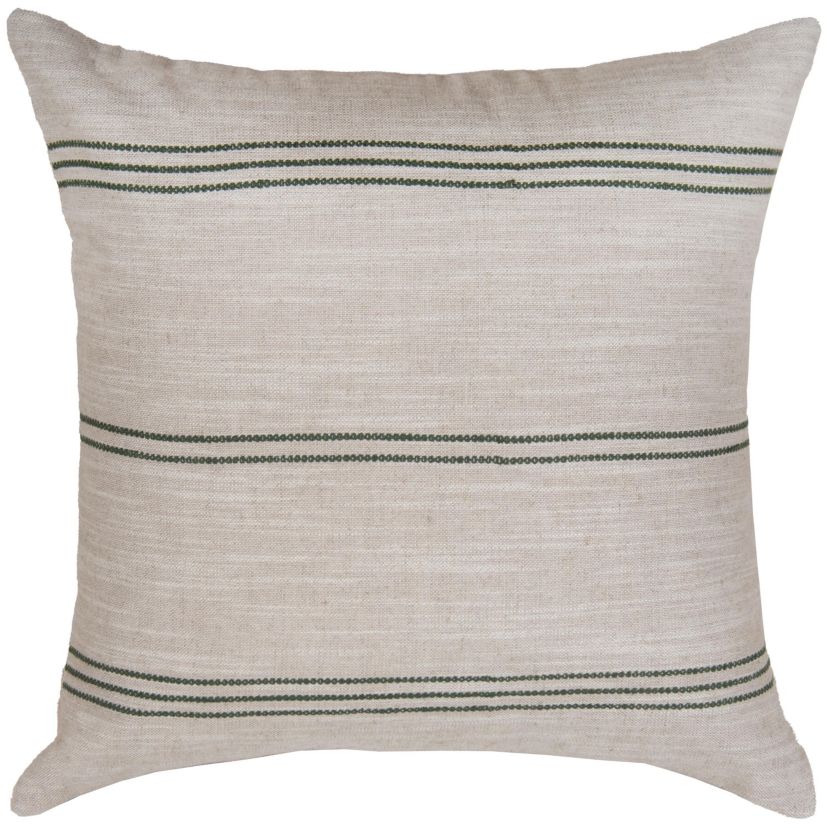 Stripe Natural/Light Blue 20" X 20" Poly Filled Pillow