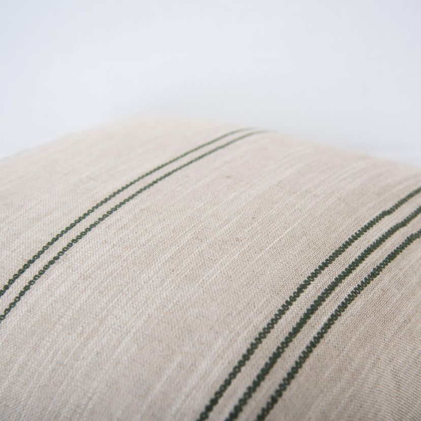 Stripe Natural/Light Blue 20" X 20" Poly Filled Pillow