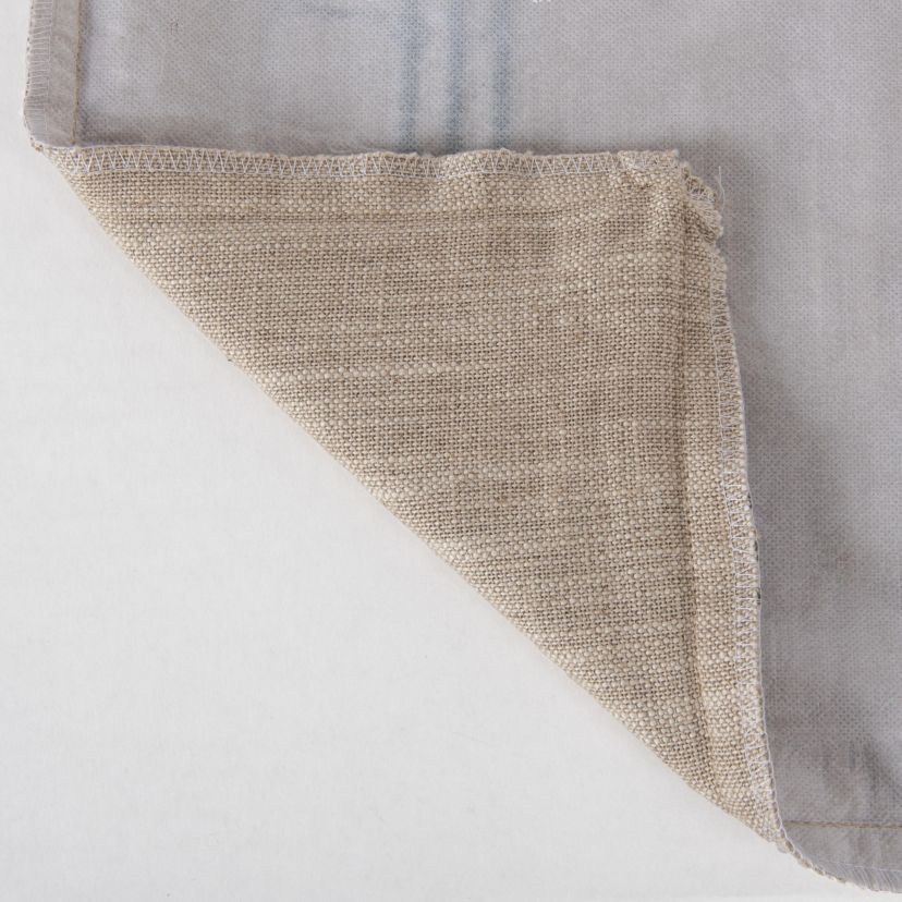 Stripe Natural/Light Blue 20" X 20" Poly Filled Pillow