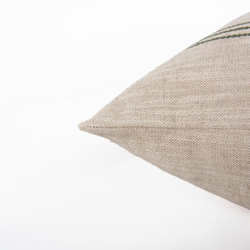 Stripe Natural/Light Blue 20" X 20" Poly Filled Pillow