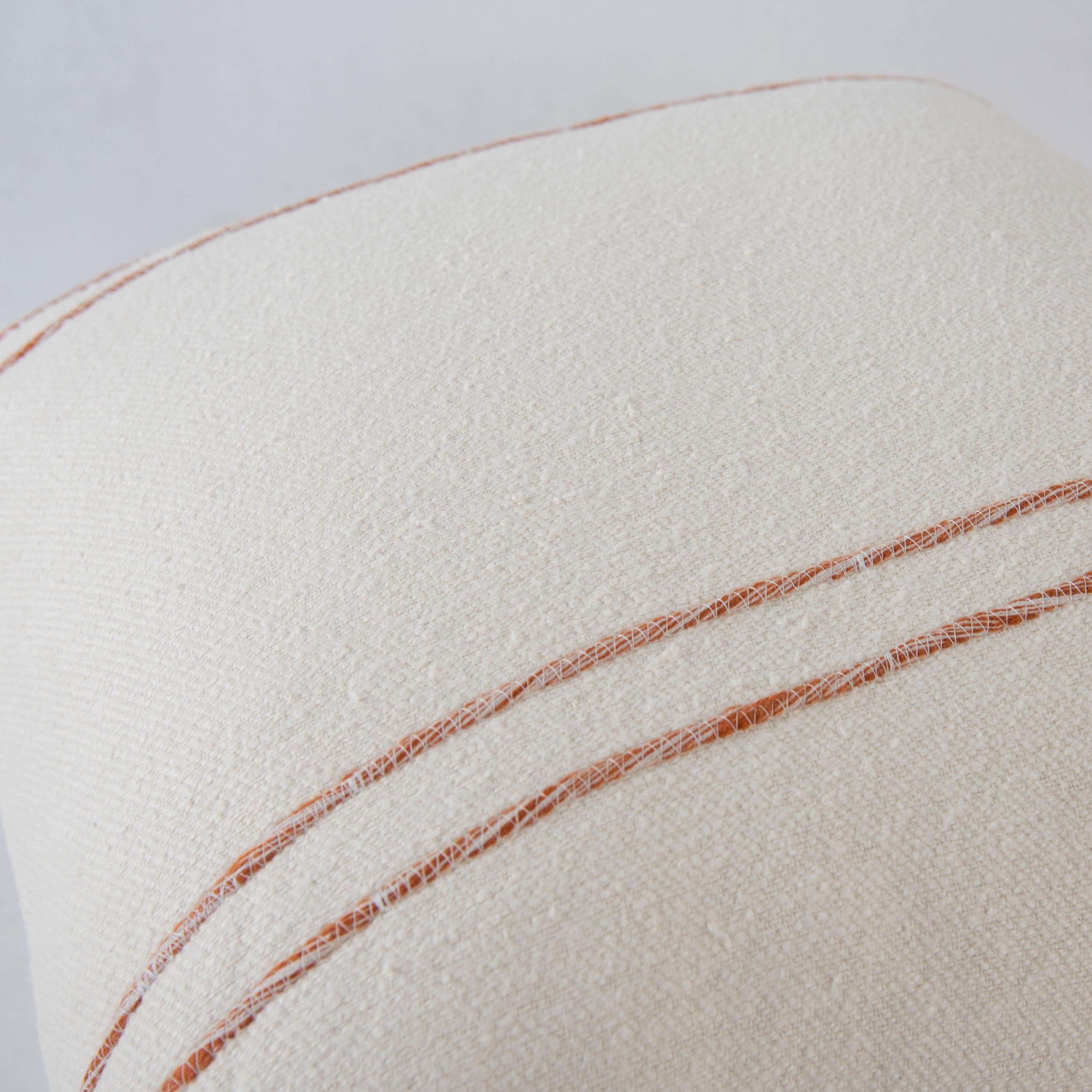 Stripe Ivory/Dark Grey 20" X 20" Poly Filled Pillow