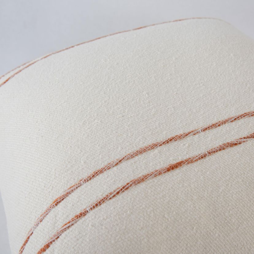 Stripe Ivory/Dark Grey 20" X 20" Poly Filled Pillow