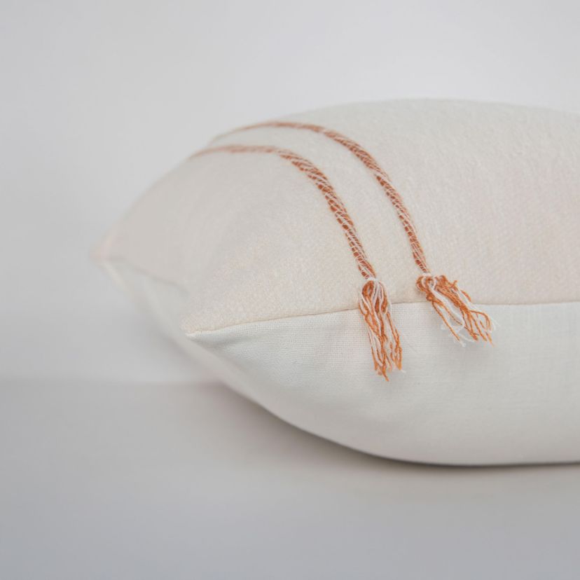 Stripe Ivory/Dark Grey 20" X 20" Poly Filled Pillow