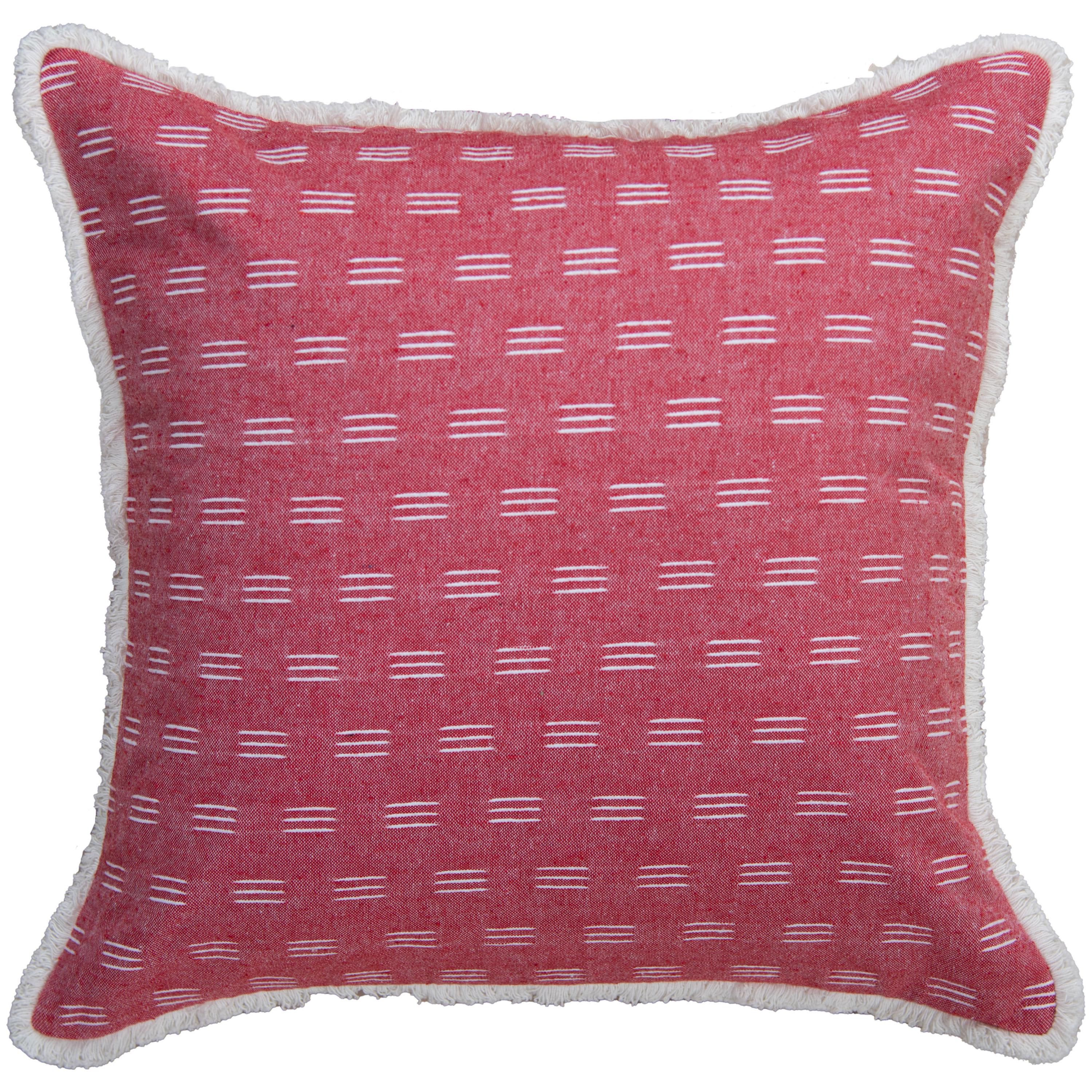 Stripe White/Red 20" X 20" Poly Filled Pillow