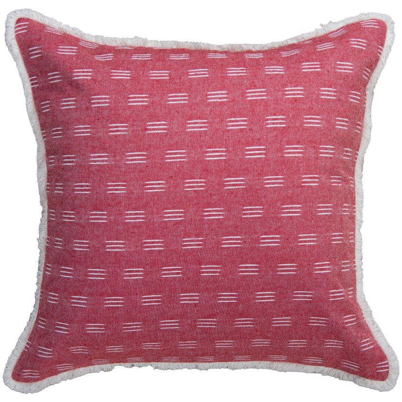 Stripe White/Red 20" X 20" Poly Filled Pillow