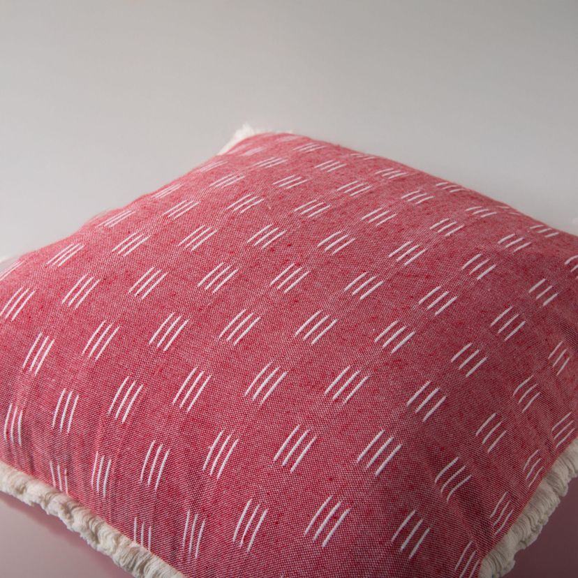 Stripe White/Red 20" X 20" Poly Filled Pillow