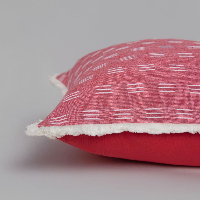 Stripe White/Red 20" X 20" Poly Filled Pillow