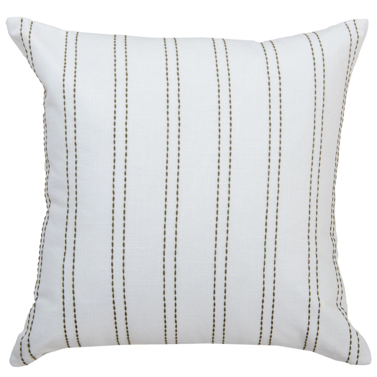 Stripe White/Yellow 20" X 20" Poly Filled Pillow