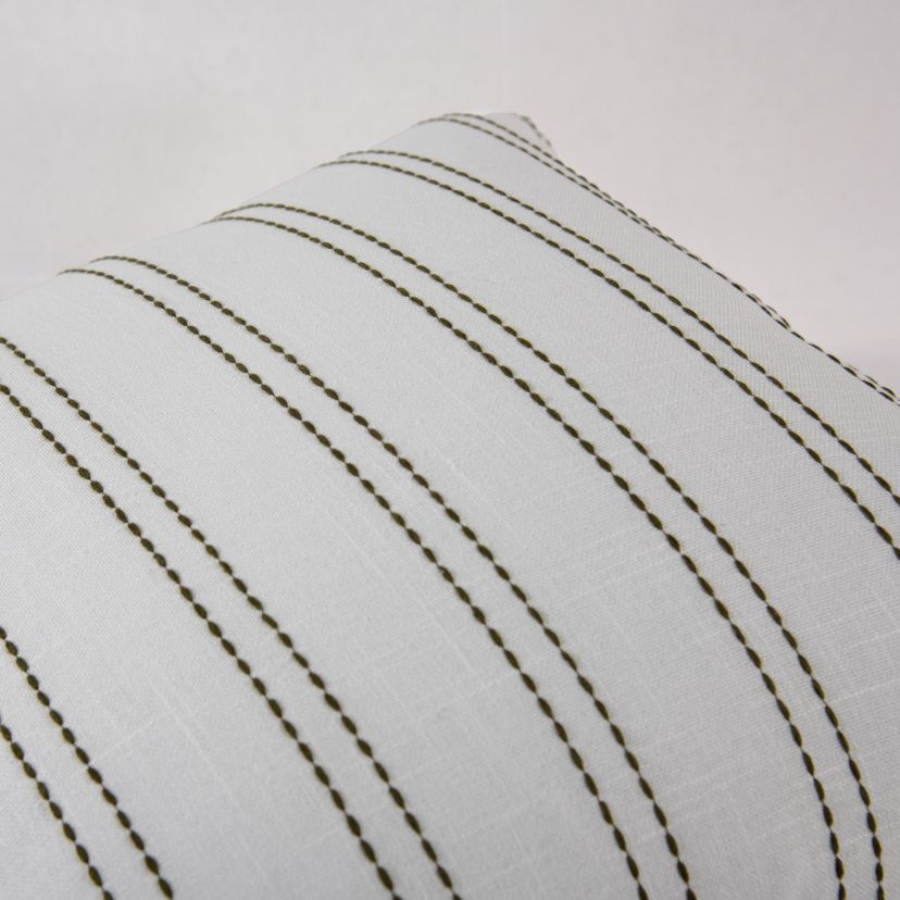 Stripe White/Yellow 20" X 20" Poly Filled Pillow