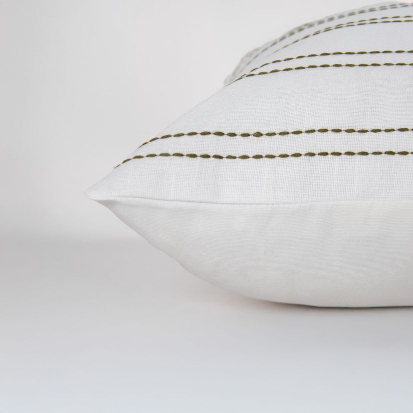 Stripe White/Yellow 20" X 20" Poly Filled Pillow
