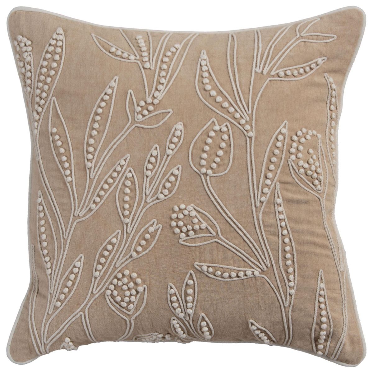 Botanical Green/Natural 20" X 20" Poly Filled Pillow