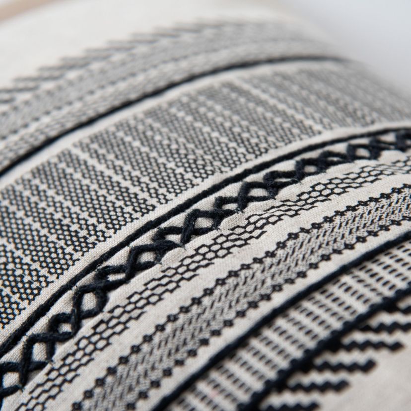 Stripe Natural/Brown 14" X 26" Poly Filled Pillow