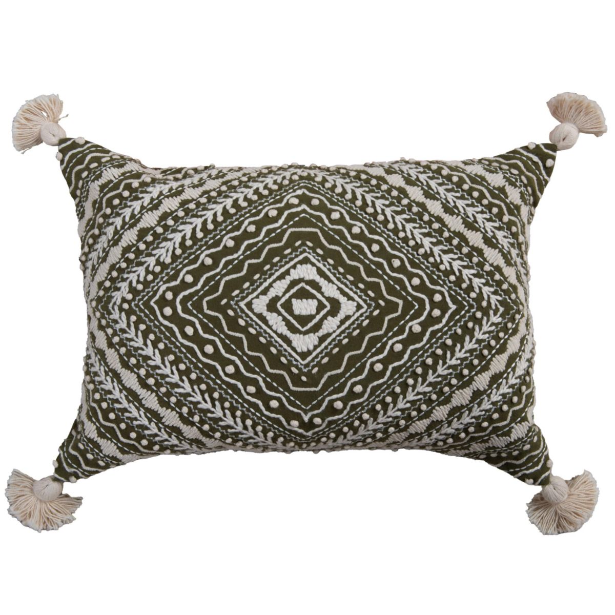 Geometric Blue/Natural 14" X 20" Poly Filled Pillow