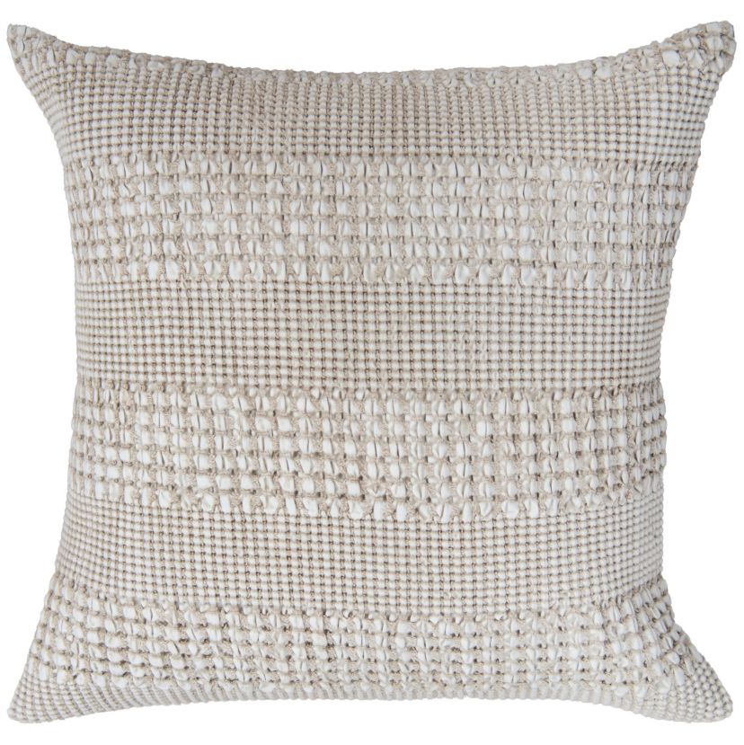 Stripe Dark Natural/Ivory 20" X 20" Poly Filled Pillow