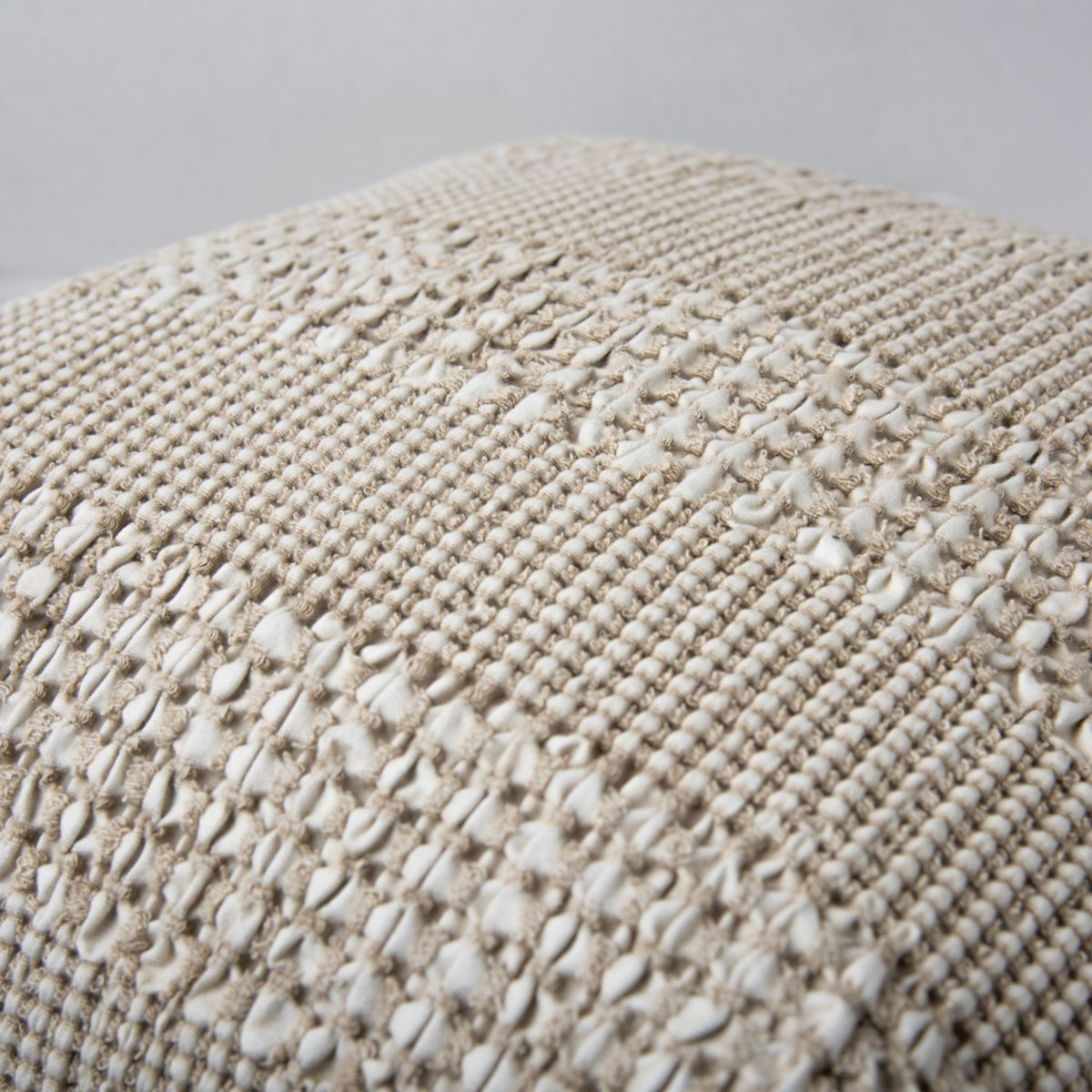 Stripe Dark Natural/Ivory 20" X 20" Poly Filled Pillow