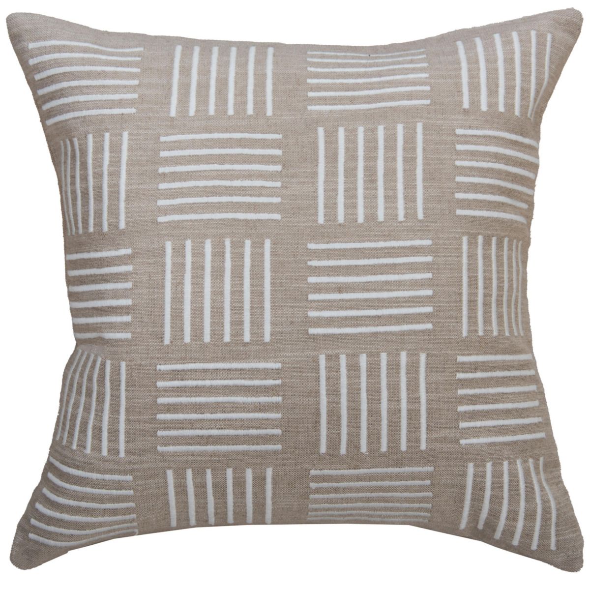 Geometric Natural/Ivory 20" X 20" Poly Filled Pillow