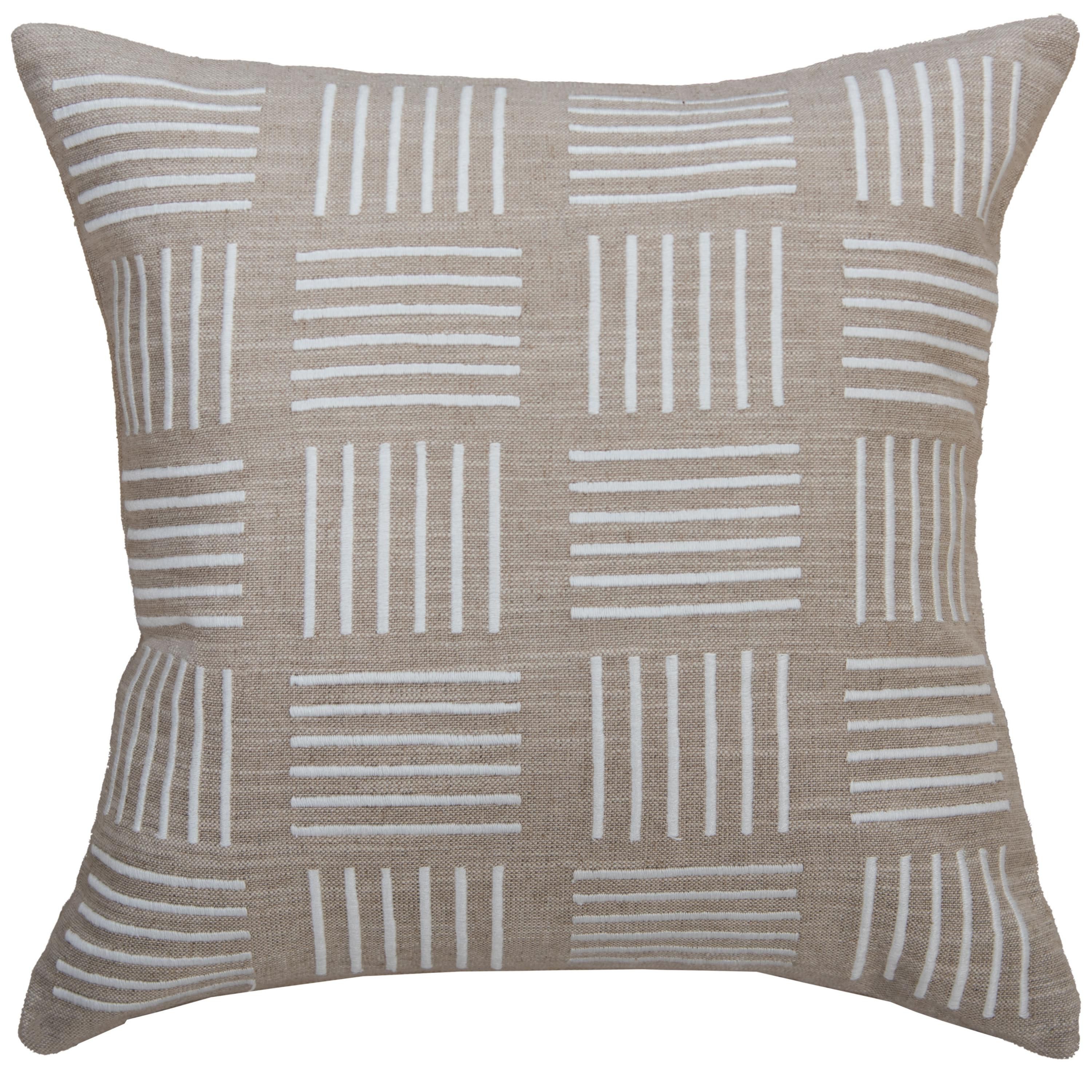 Geometric Natural/Ivory 20" X 20" Poly Filled Pillow