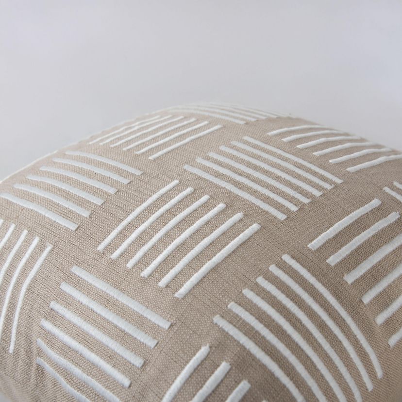 Geometric Natural/Ivory 20" X 20" Poly Filled Pillow
