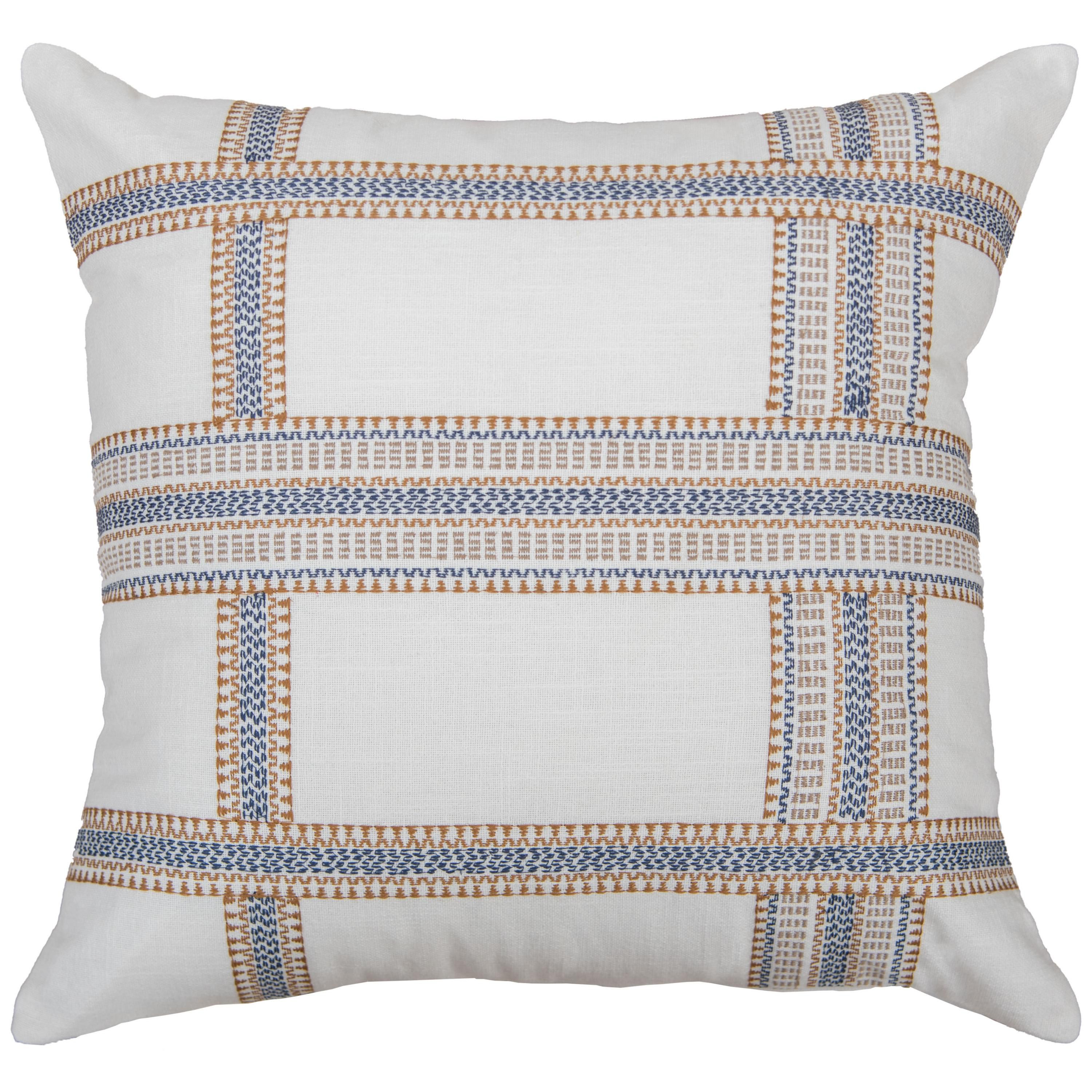 Stripe Ivory/Multi 20" X 20" Poly Filled Pillow