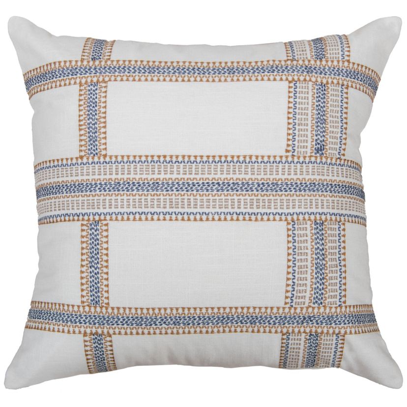 Stripe Ivory/Multi 20" X 20" Poly Filled Pillow