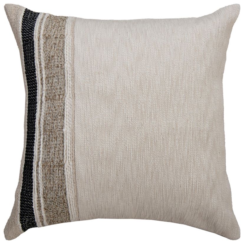 Stripe Natural/Brown 20" X 20" Poly Filled Pillow