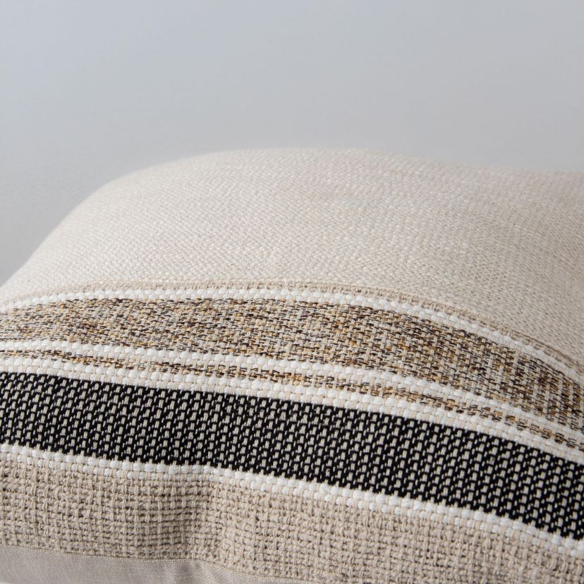 Stripe Natural/Brown 20" X 20" Poly Filled Pillow