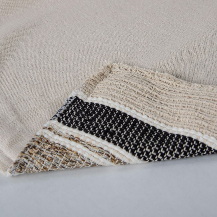 Stripe Natural/Brown 20" X 20" Poly Filled Pillow