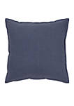 Solid Navy Cotton Flanged Pillow