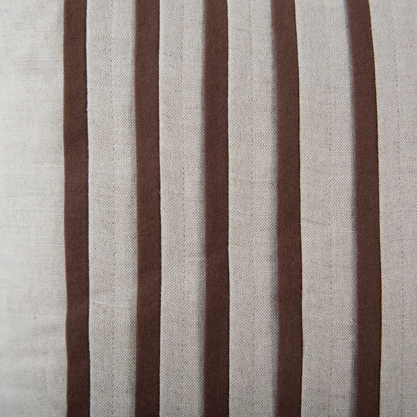 Stripe Natural/Brown 20" X 20" Poly Filled Pillow