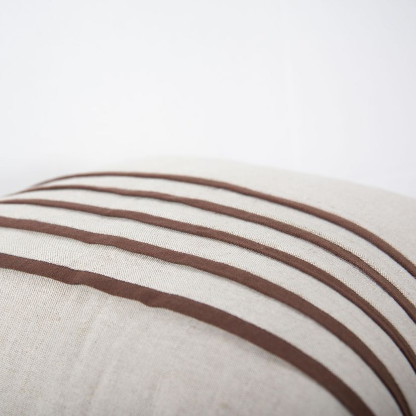 Stripe Natural/Brown 20" X 20" Poly Filled Pillow