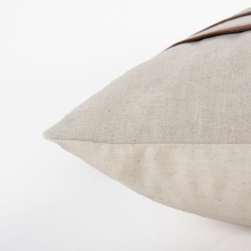 Stripe Natural/Brown 20" X 20" Poly Filled Pillow