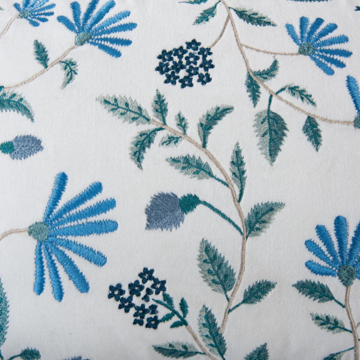 Botanical Ivory/Blue 14" X 20" Poly Filled Pillow