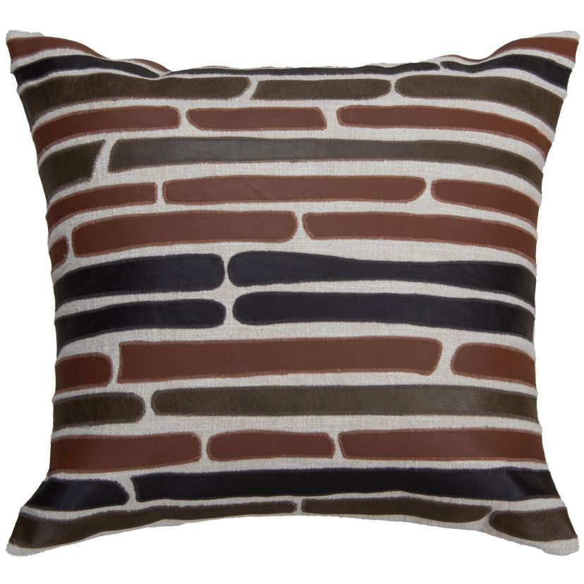 Stripe Natural/Multi 20" X 20" Poly Filled Pillow
