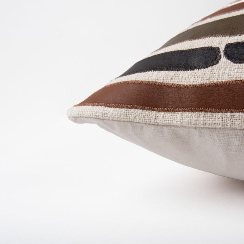 Stripe Natural/Multi 20" X 20" Poly Filled Pillow