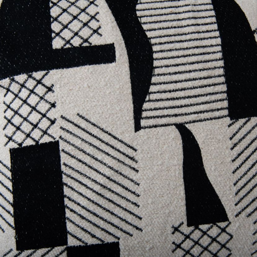 Abstract Natural/Black 20" X 20" Poly Filled Pillow