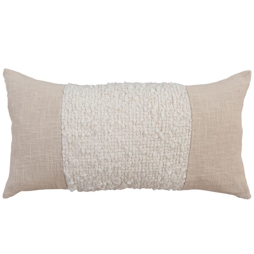 Solid Natural 14" X 26" Poly Filled Pillow