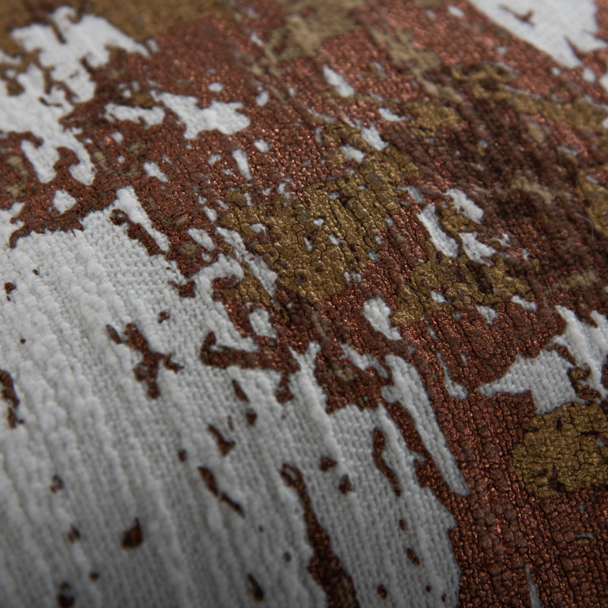 Abstract Ivory/Copper/Gold 20" X 20" Poly Filled Pillow