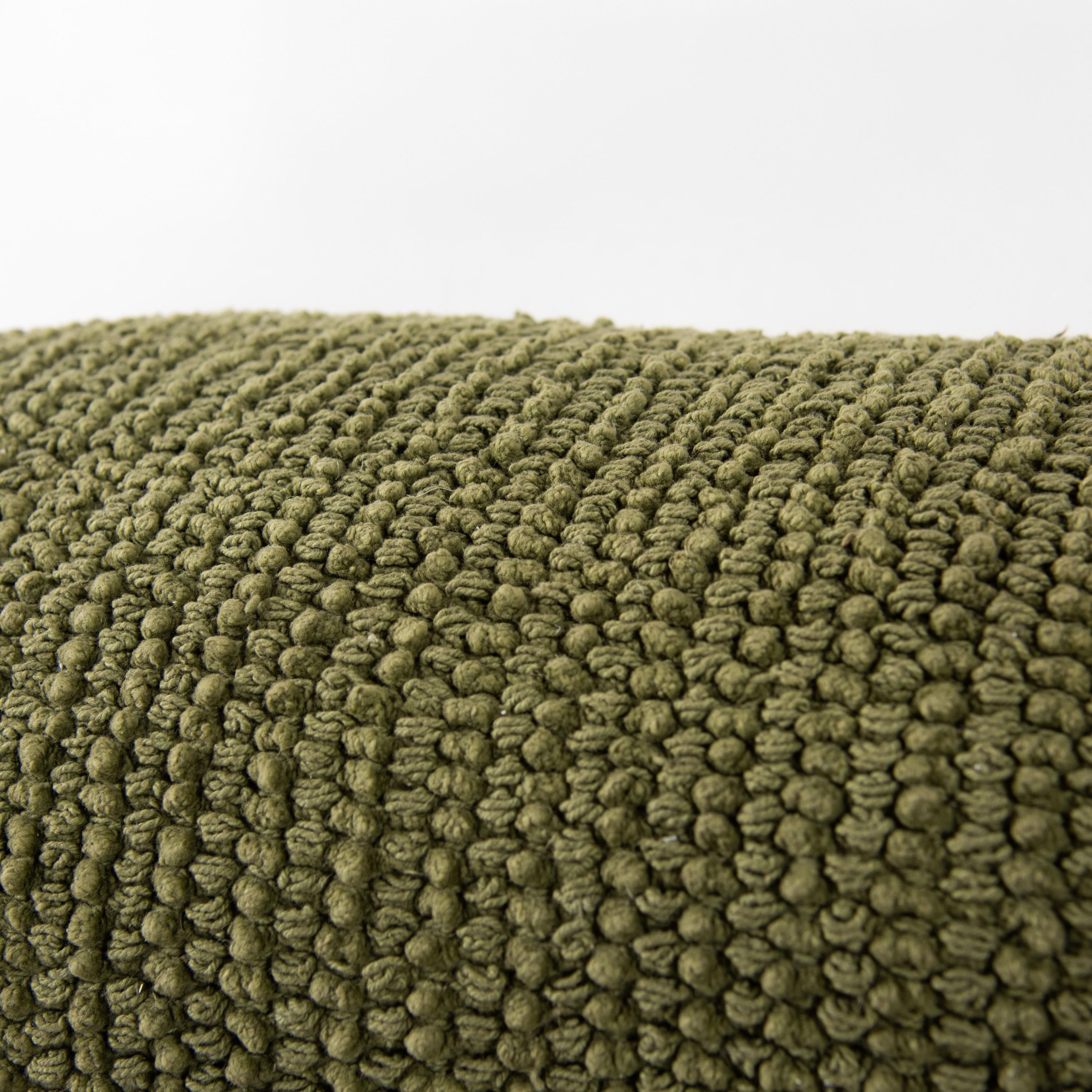 Solid Texture Green/Natural 14" X 26" Poly Filled Pillow